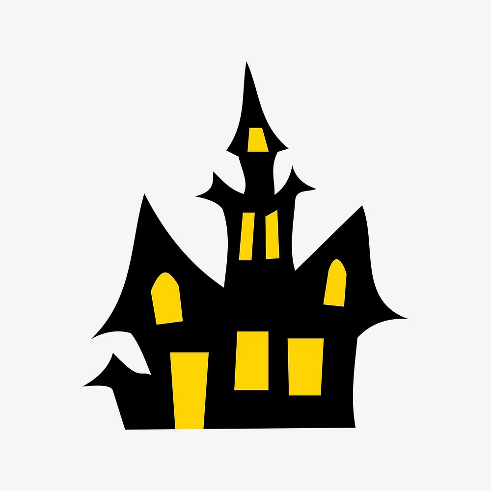 Haunted house collage element, cute illustration vector. Free public domain CC0 image.