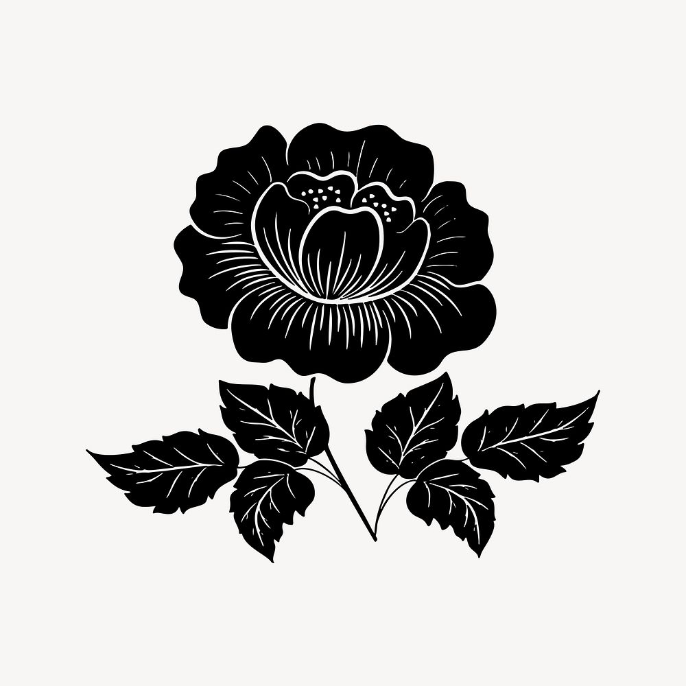 Silhouette flower clipart, xflower illustration vector. Free public domain CC0 image.