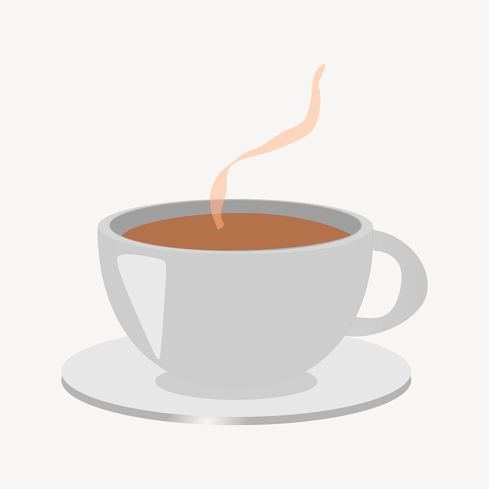 Hot coffee collage element, cute illustration vector. Free public domain CC0 image.