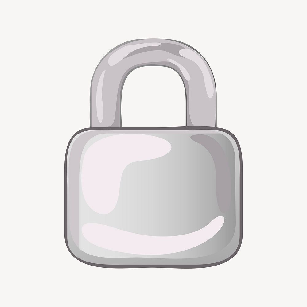 Lock collage element, cute illustration vector. Free public domain CC0 image.