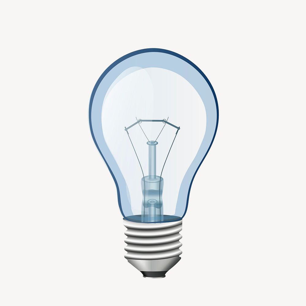 Light bulb collage element, cute illustration vector. Free public domain CC0 image.