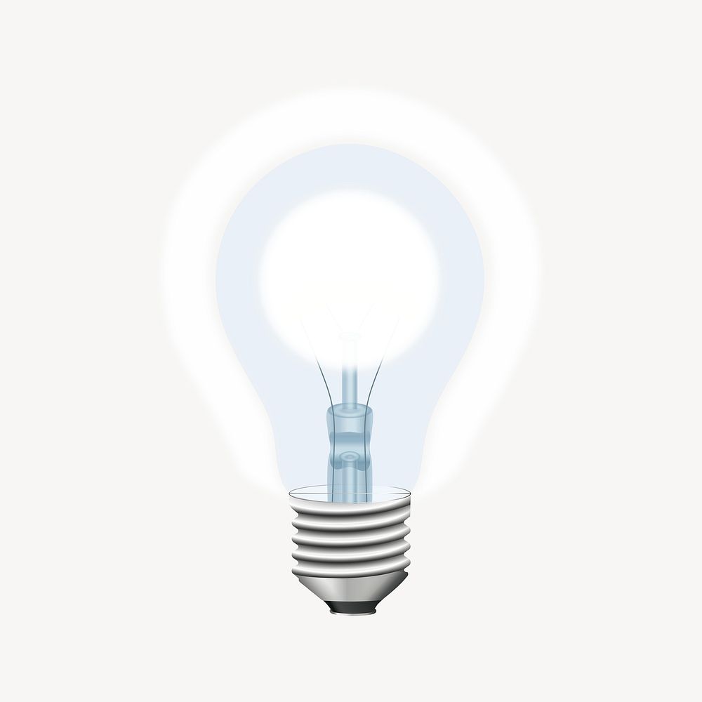 Light bulb clipart, cute illustration psd. Free public domain CC0 image.