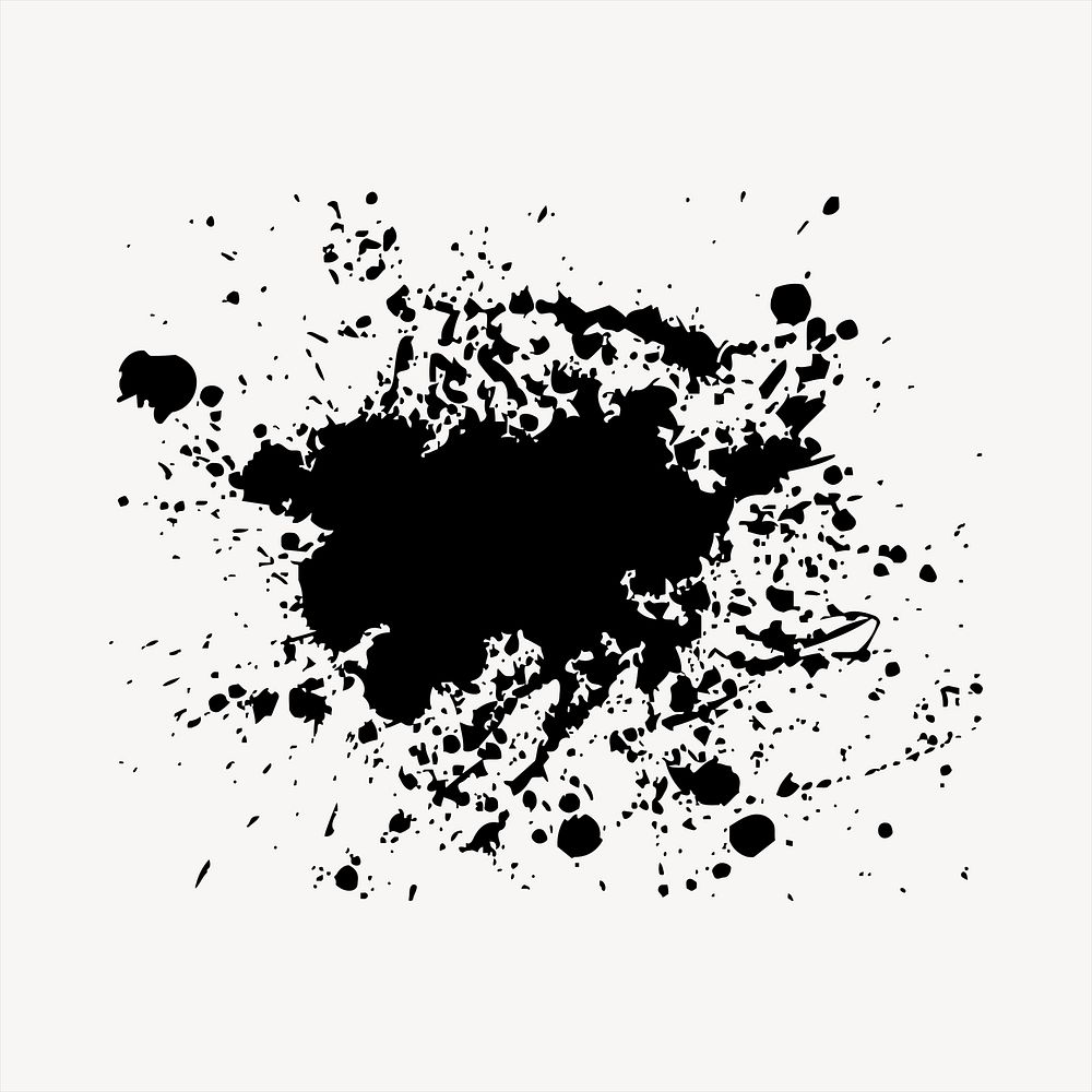 Ink splatter clipart, abstract frame illustration vector. Free public domain CC0 image.