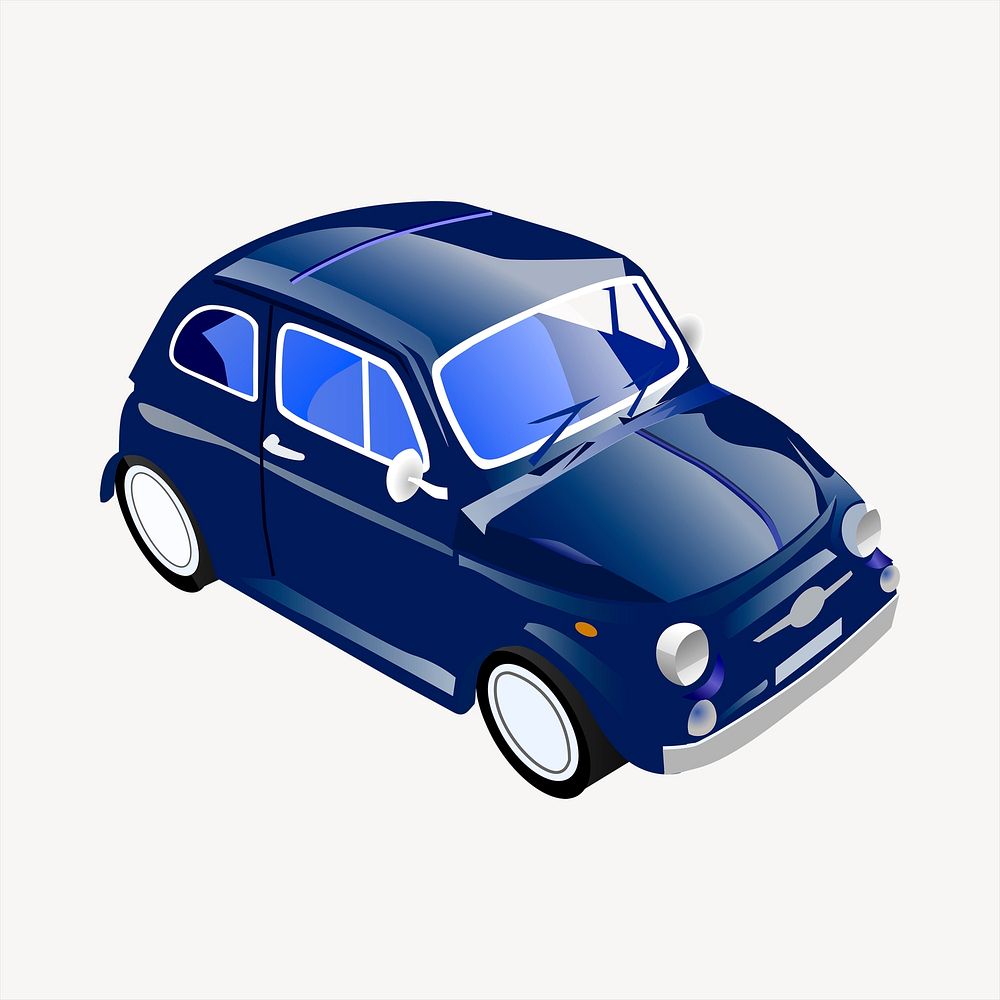 Blue classic car clipart, transportation illustration vector. Free public domain CC0 image.