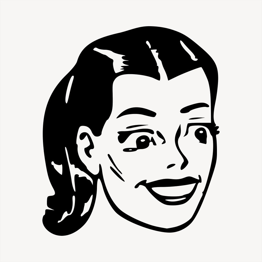 Happy woman clipart, cartoon character illustration vector. Free public domain CC0 image.