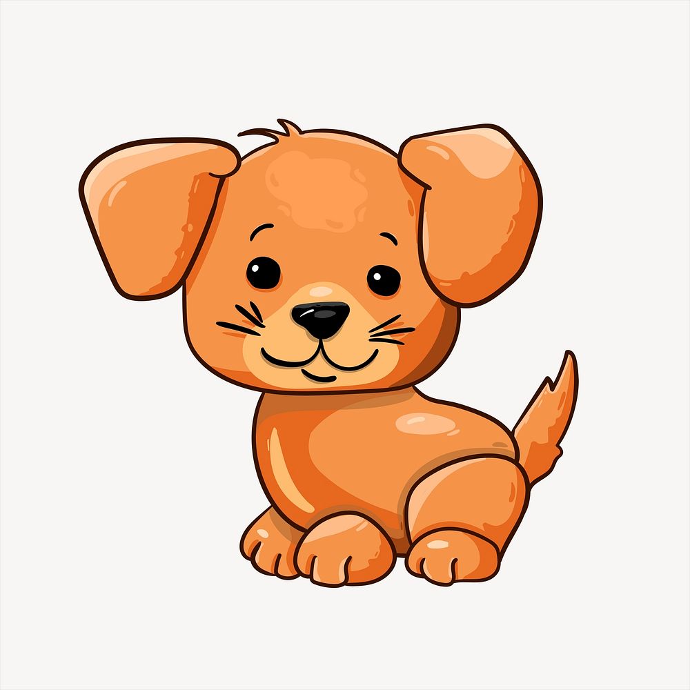 Cute dog clipart, animal illustration vector. Free public domain CC0 image.