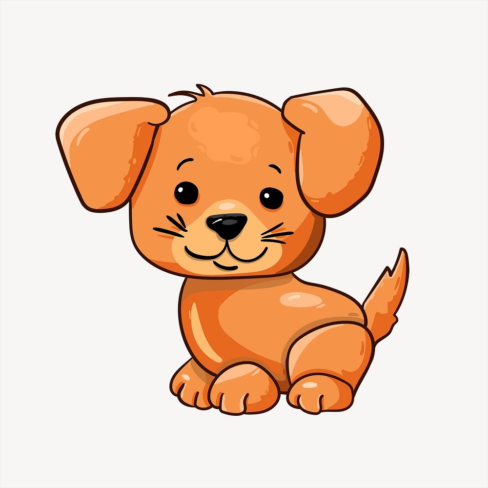 Cute dog  illustration. Free public domain CC0 image.