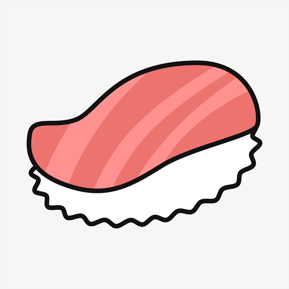 Maguro sushi clipart, Japanese food illustration vector. 