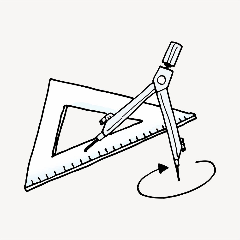 Math set, education illustration. Free public domain CC0 image.