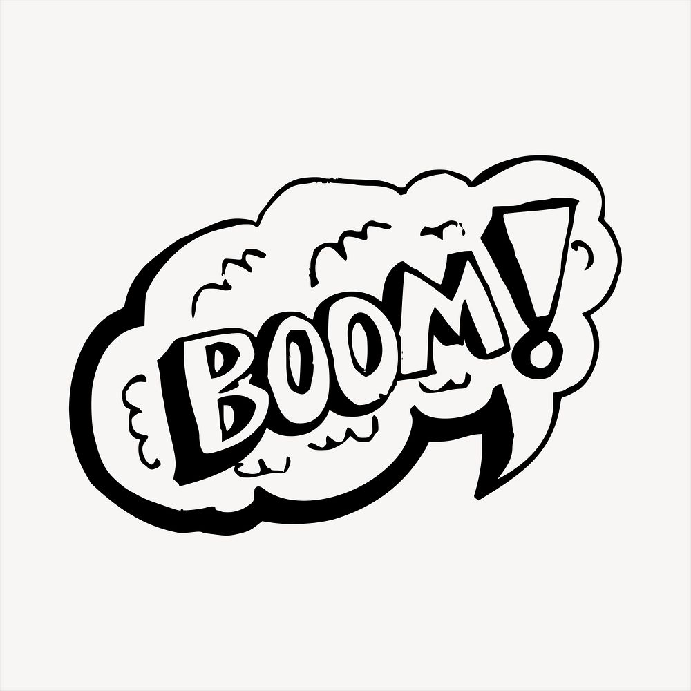 Boom! clipart, comic speech bubble illustration vector. Free public domain CC0 image.