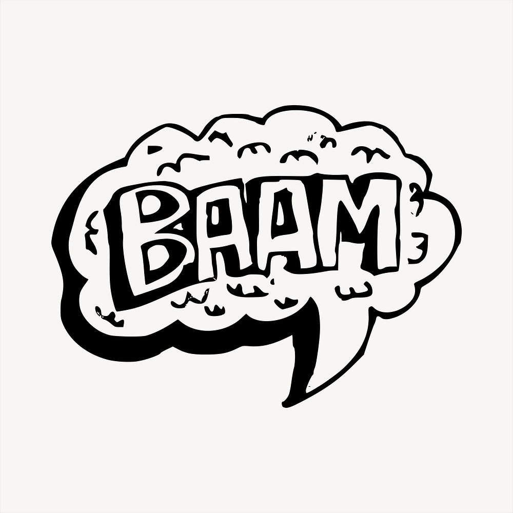 Baam clipart, comic speech bubble illustration vector. Free public domain CC0 image.