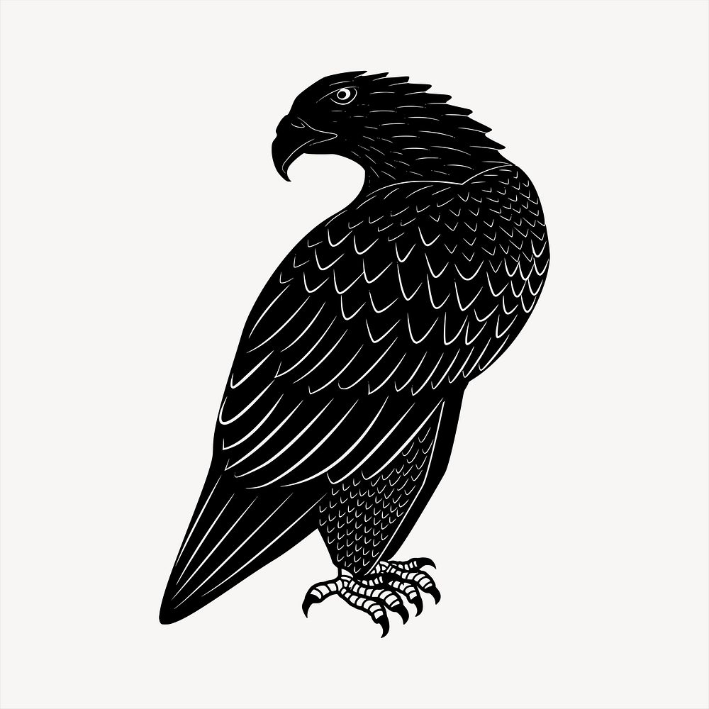 Silhouette eagle clipart, animal illustration psd. Free public domain CC0 image.