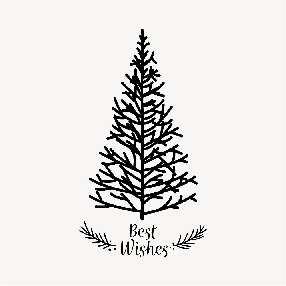 Pine tree clipart, Christmas illustration vector. Free public domain CC0 image.