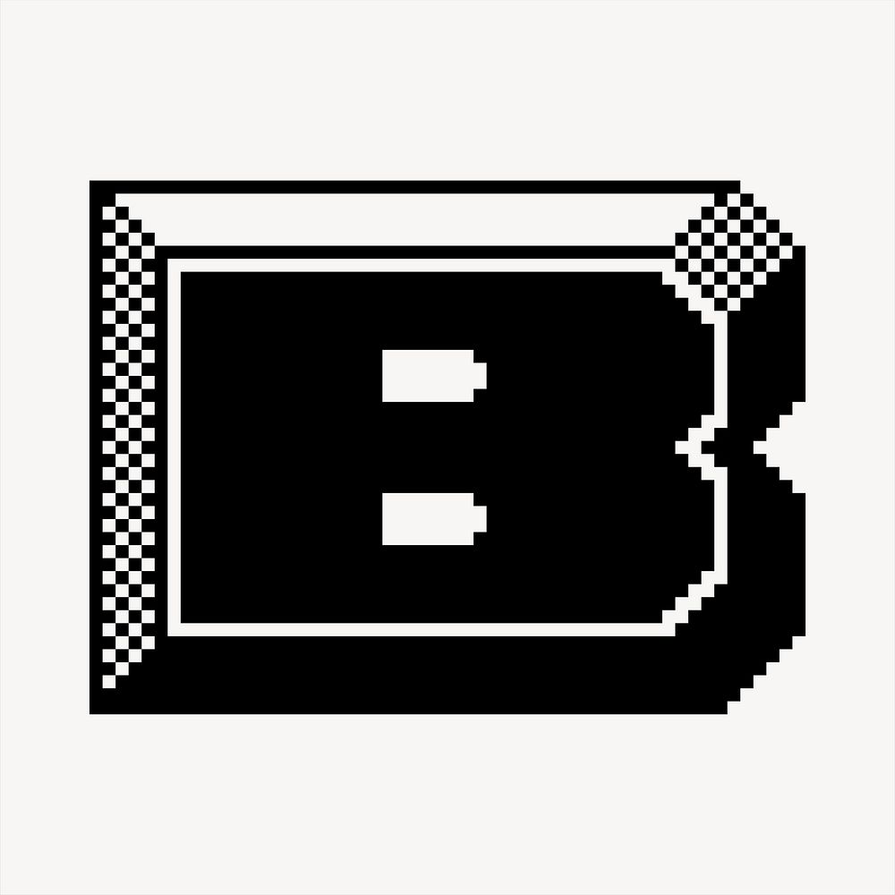 B letter, 8-bit font illustration. Free public domain CC0 image.