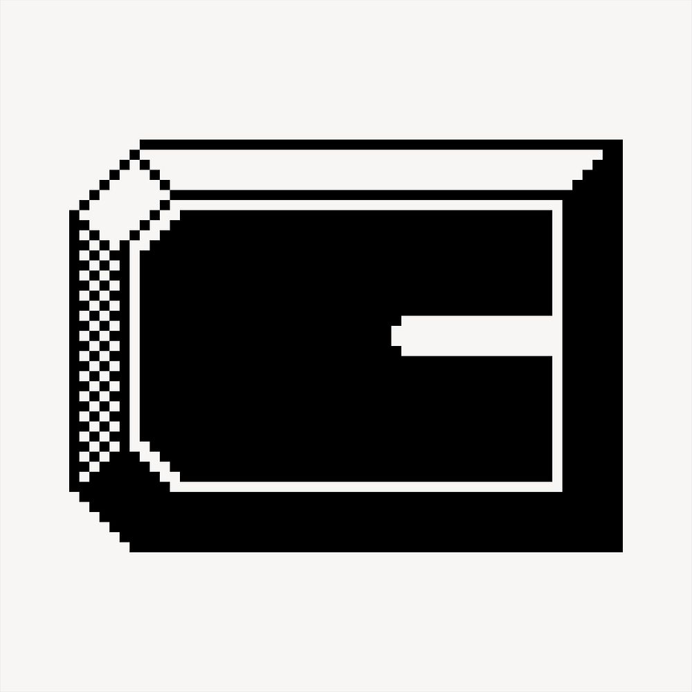 C letter, 8-bit font illustration. Free public domain CC0 image.