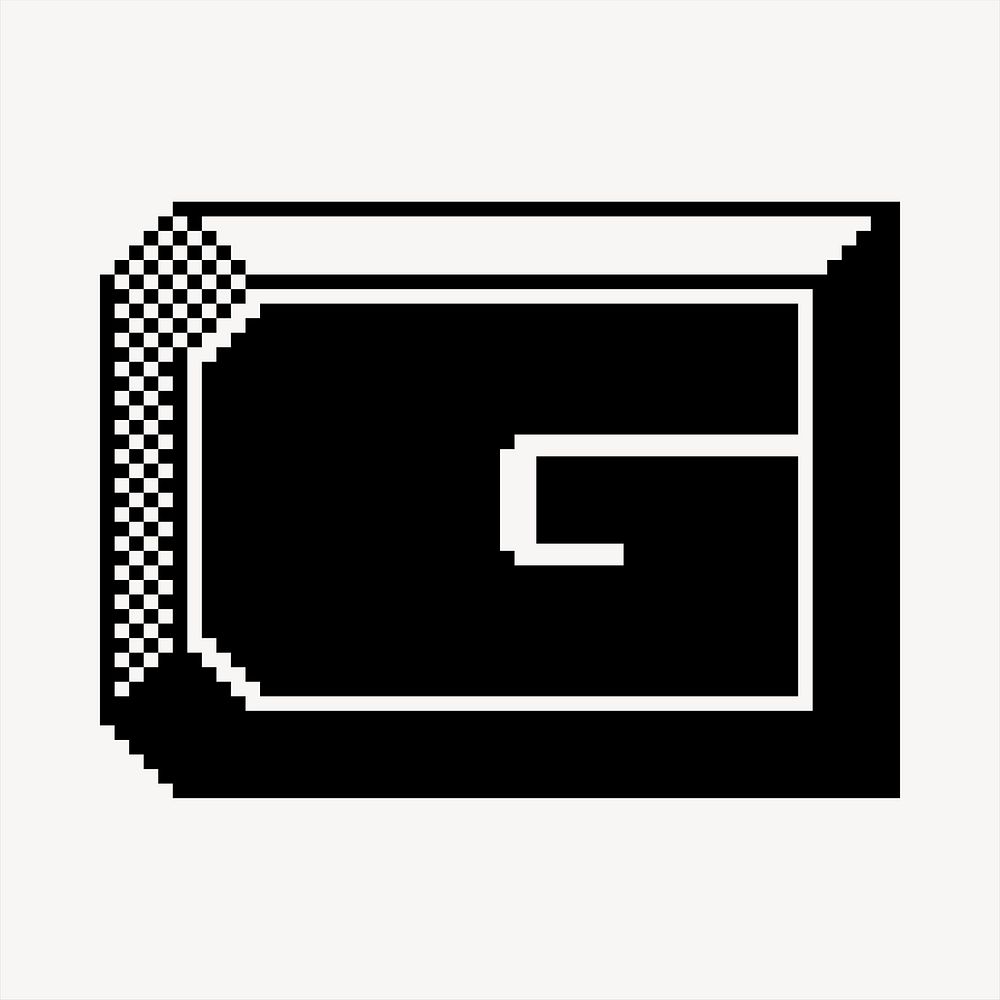 G letter clipart, 8-bit font illustration vector. Free public domain CC0 image.