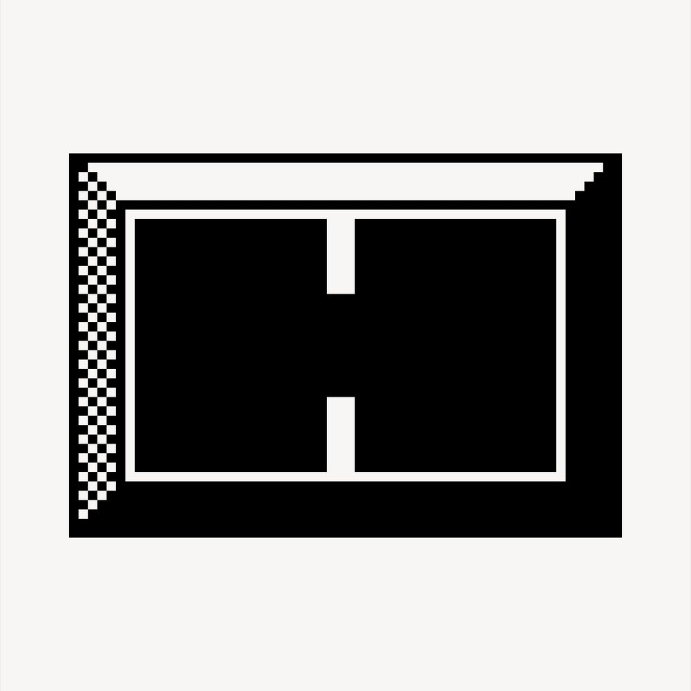 H letter clipart, 8-bit font illustration vector. Free public domain CC0 image.