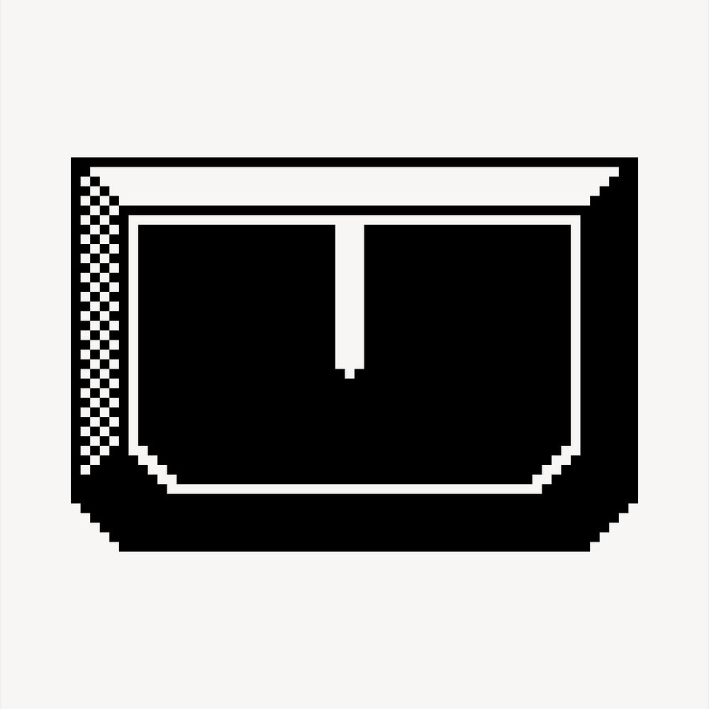 U letter, 8-bit font illustration. Free public domain CC0 image.