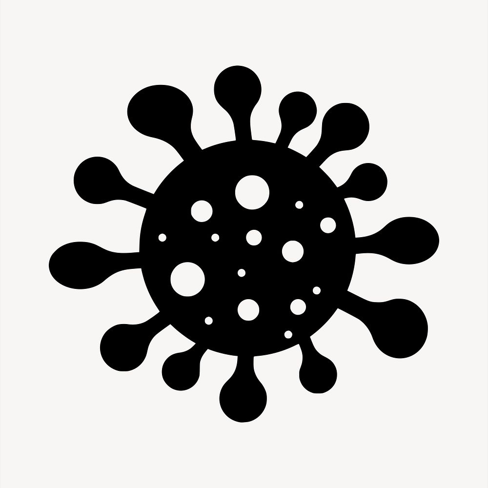 COVID19 virus silhouette clipart, healthcare illustration psd. Free public domain CC0 image.