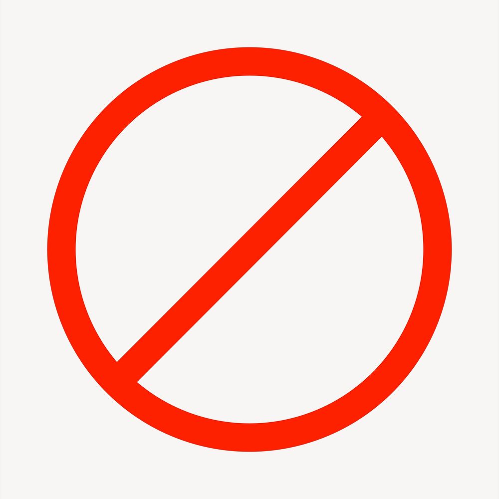 Ban sign clipart, symbol illustration vector. Free public domain CC0 image.