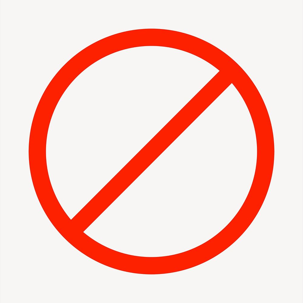 Ban sign  illustration. Free public domain CC0 image.