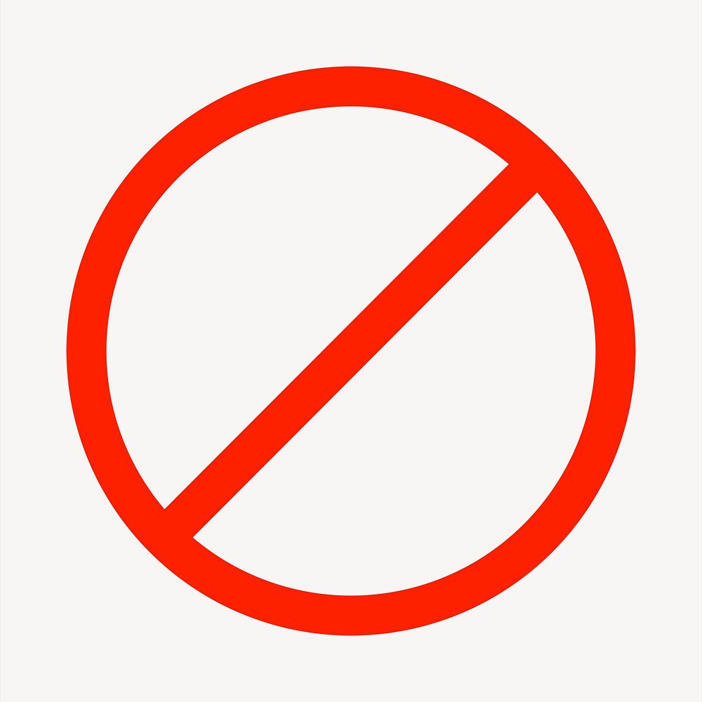 Ban sign clipart, symbol illustration psd. Free public domain CC0 image.