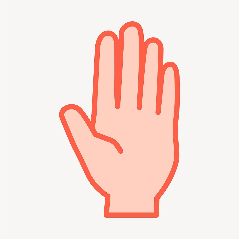 Raise clipart, hand gesture illustration psd. Free public domain CC0 image.