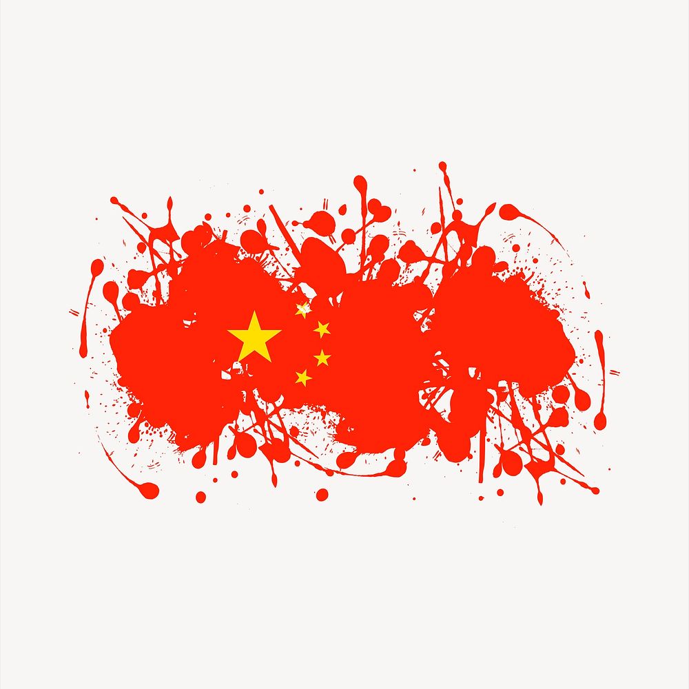 Chinese flag illustration. Free public domain CC0 image.