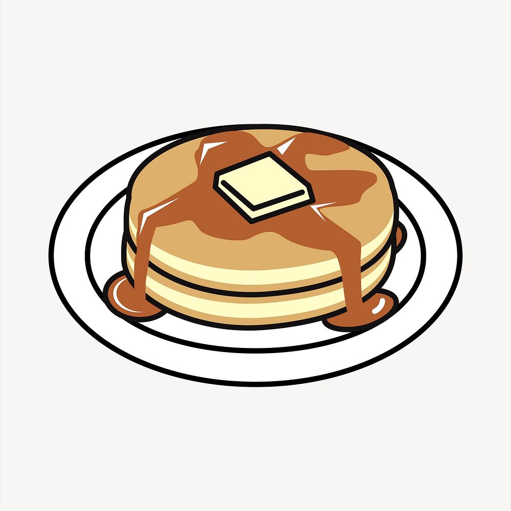 Pancake clipart, food illustration vector. Free public domain CC0 image.