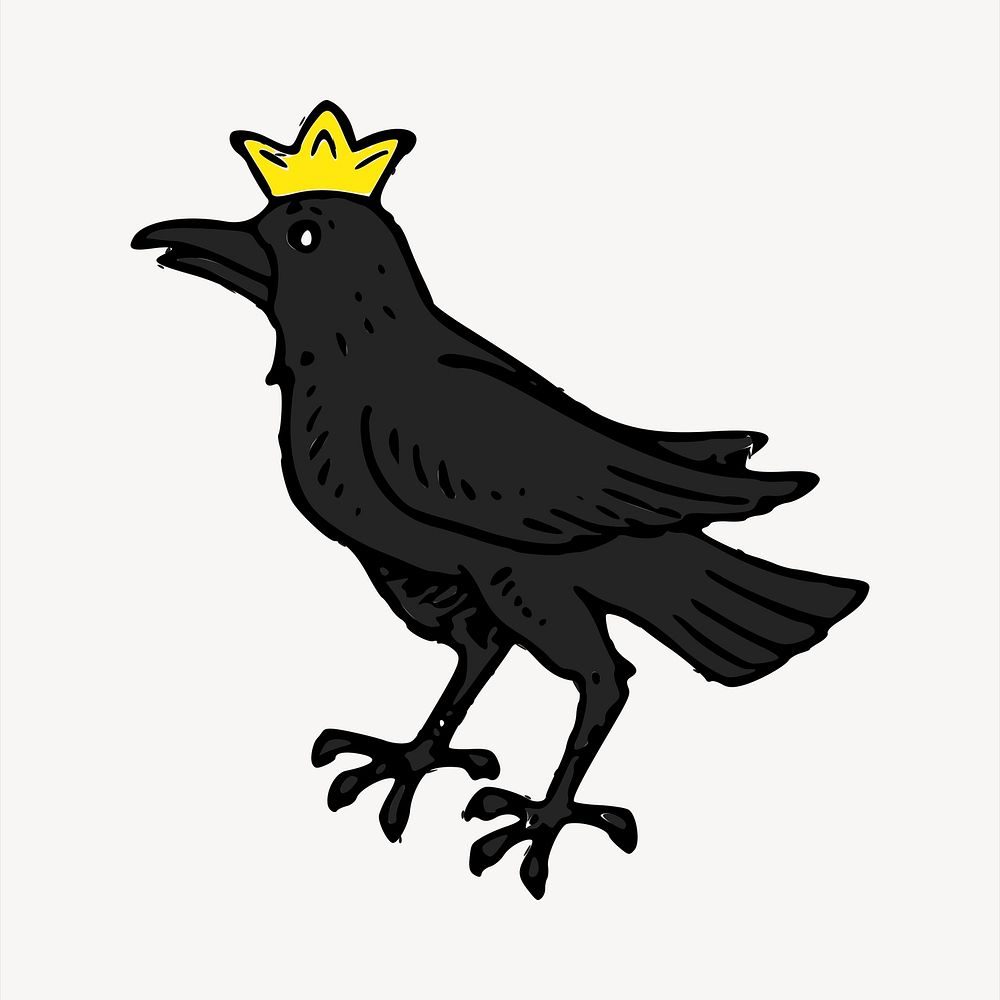 King raven clipart, animal illustration vector. Free public domain CC0 image.