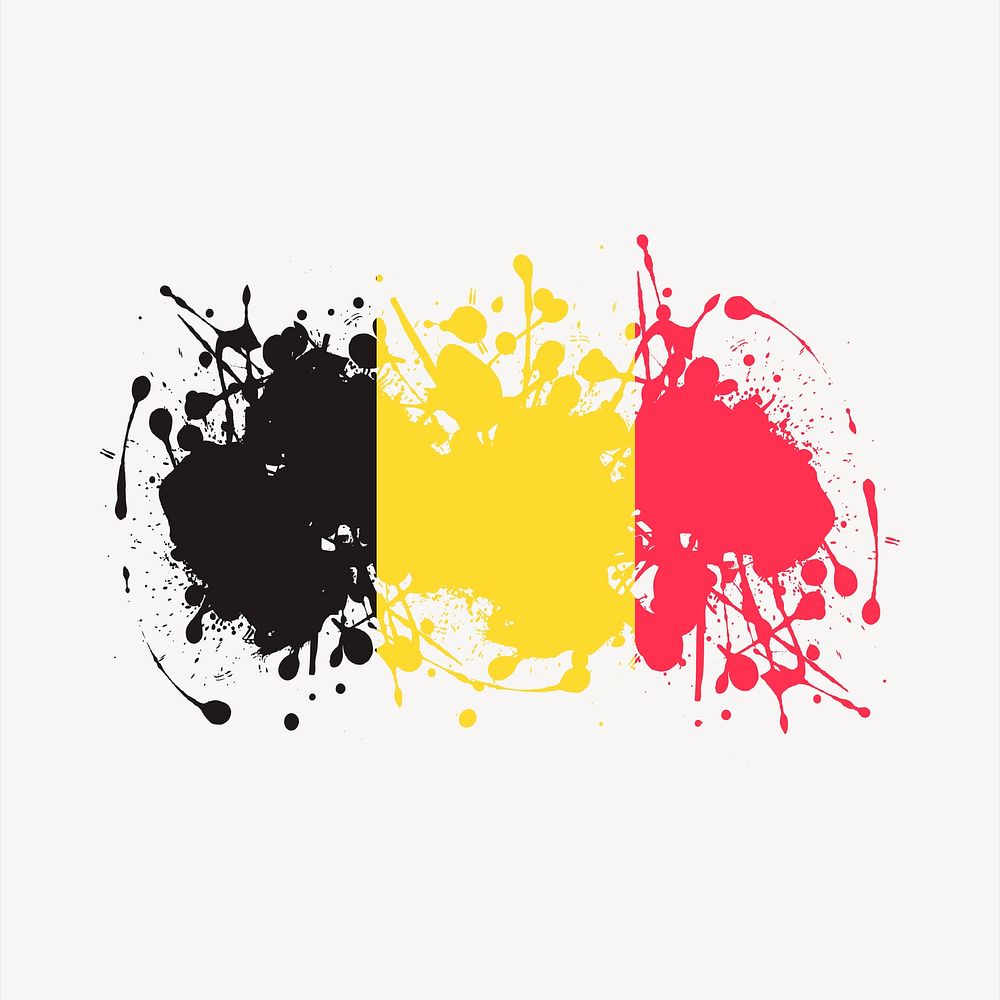 Belgium flag clipart, country illustration vector. Free public domain CC0 image.