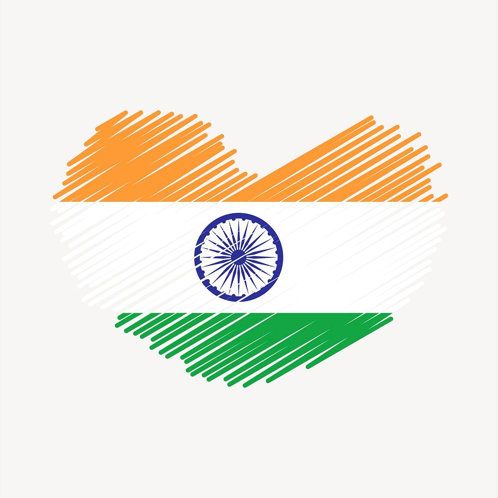 Indian flag clipart, country illustration vector. Free public domain CC0 image.