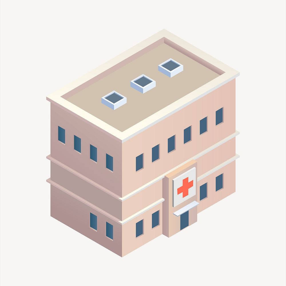 Hospital clipart, building illustration psd. Free public domain CC0 image. clipart, building illustration vector. Free…