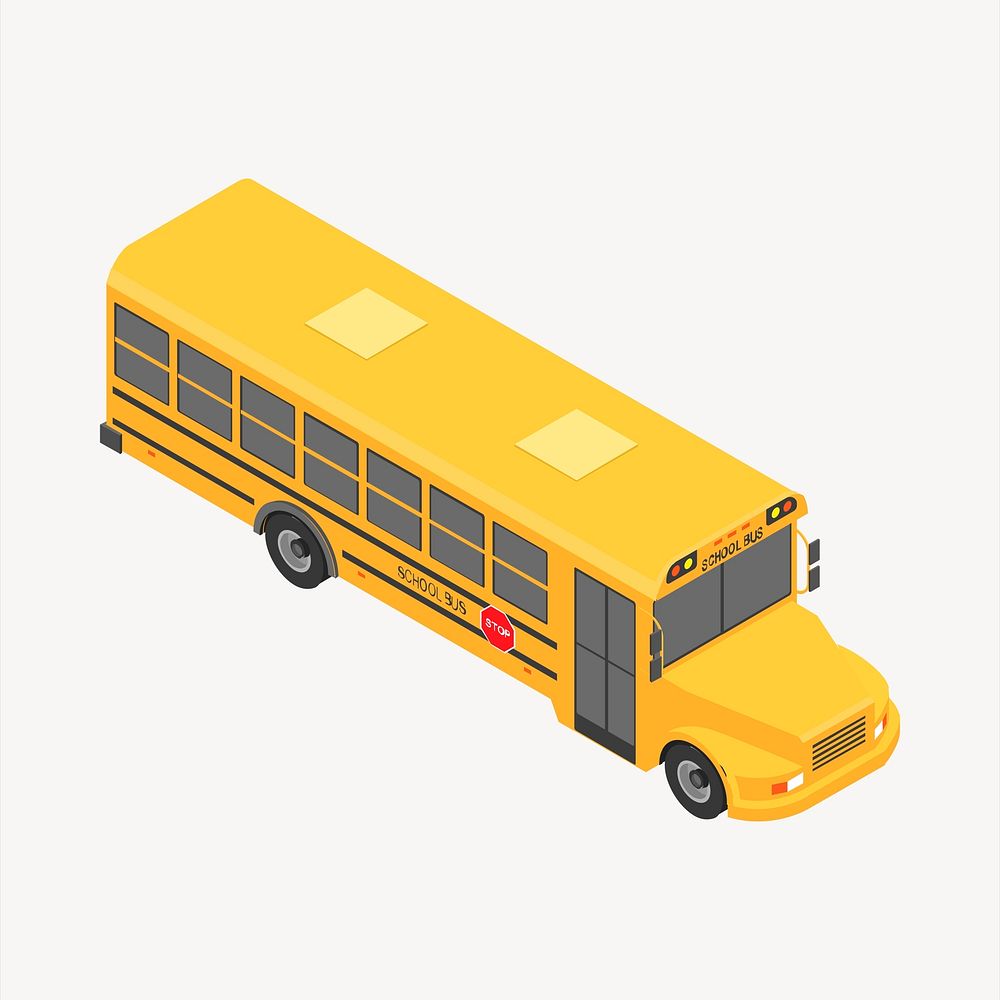 School bus clipart, transportation illustration vector. Free public domain CC0 image.