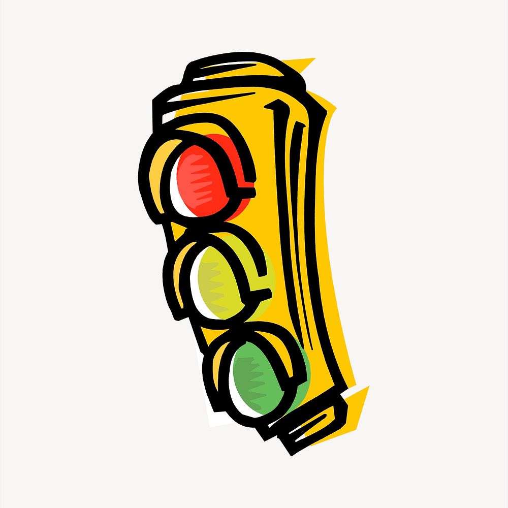 Traffic light illustration. Free public domain CC0 image.
