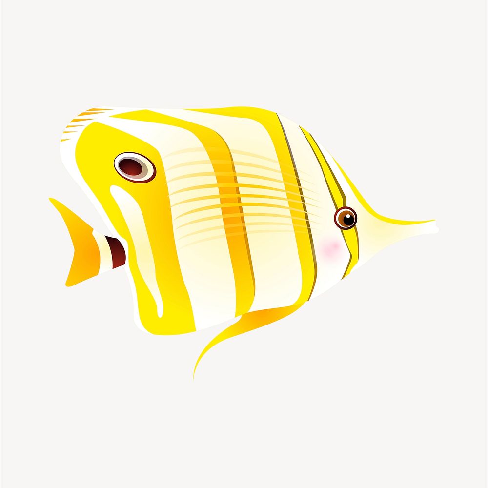 Butterfly fish illustration. Free public domain CC0 image.