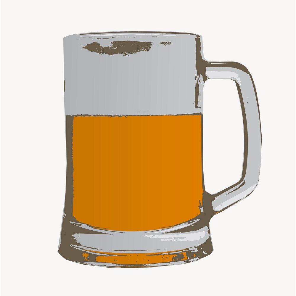 Beer pint clipart, alcoholic drink illustration vector. Free public domain CC0 image.