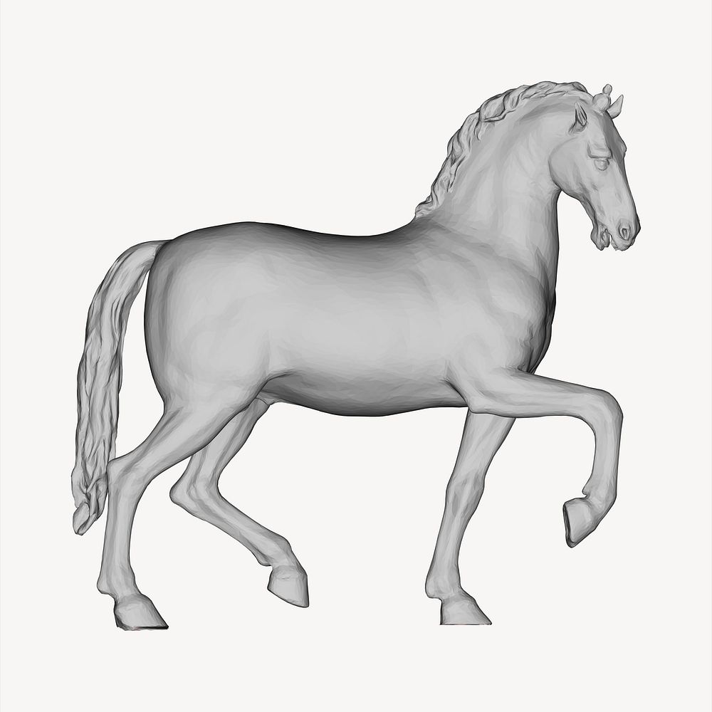 3D horse clipart animal illustration vector. Free public domain CC0 image.