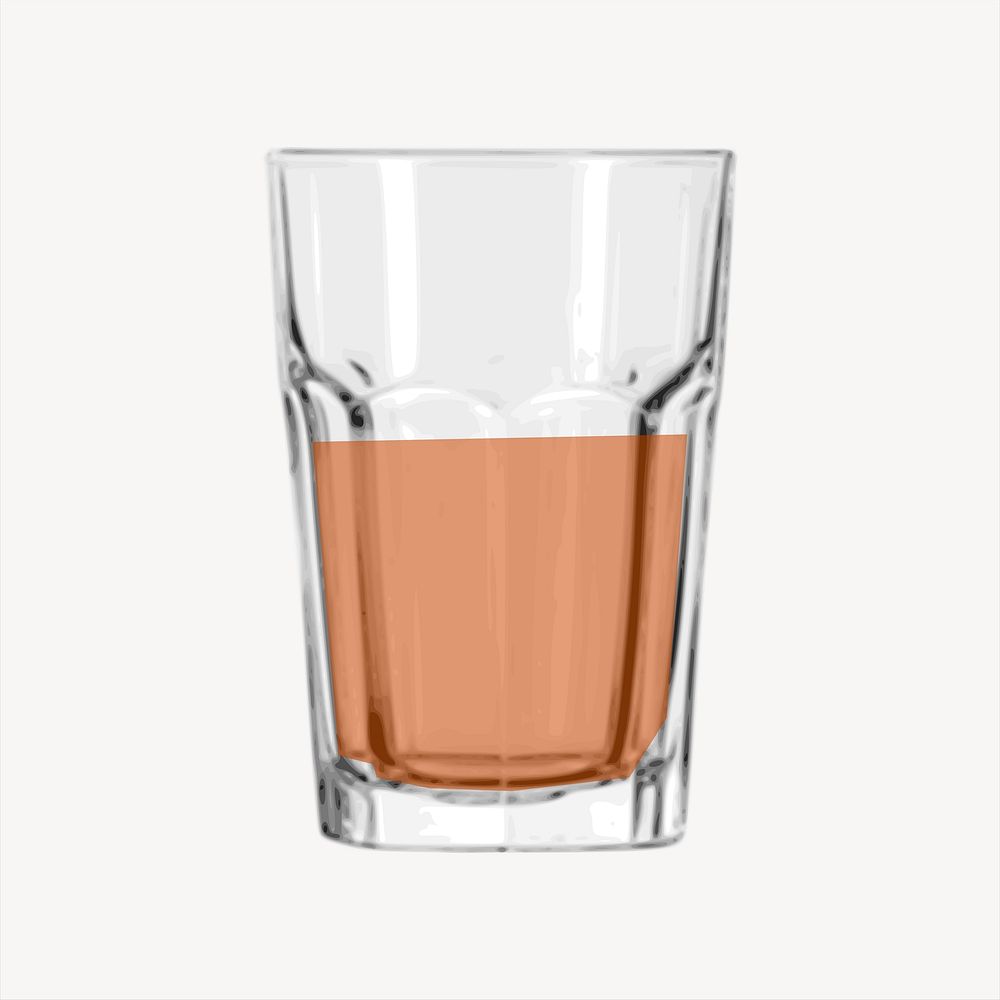Whiskey glass clipart, alcoholic drink illustration vector. Free public domain CC0 image.
