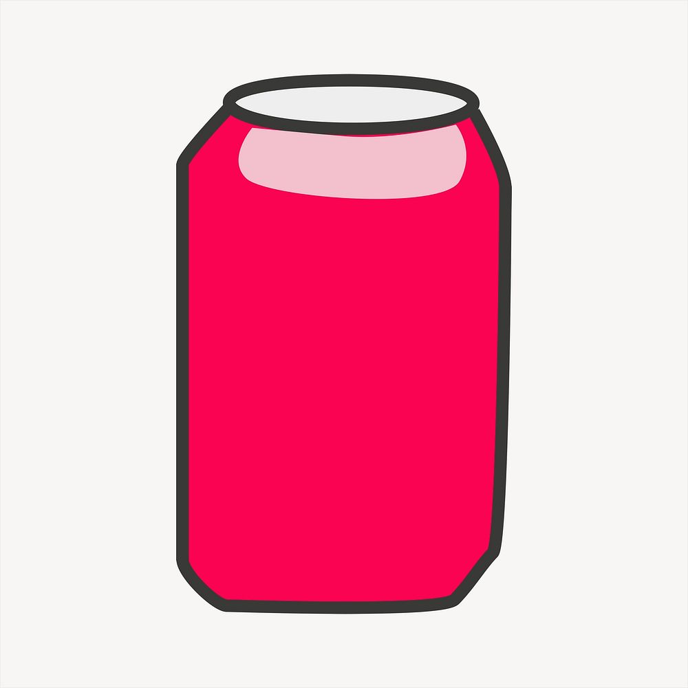 Soda can clipart, recyclable illustration psd. Free public domain CC0 image.