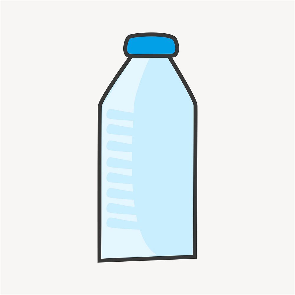 Plastic water bottle clipart, recyclable illustration vector. Free public domain CC0 image.