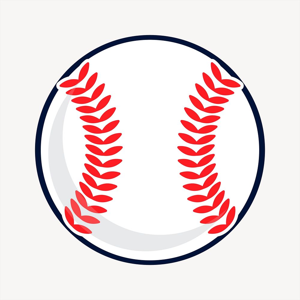 Baseball clipart, sport equipment illustration vector. Free public domain CC0 image.