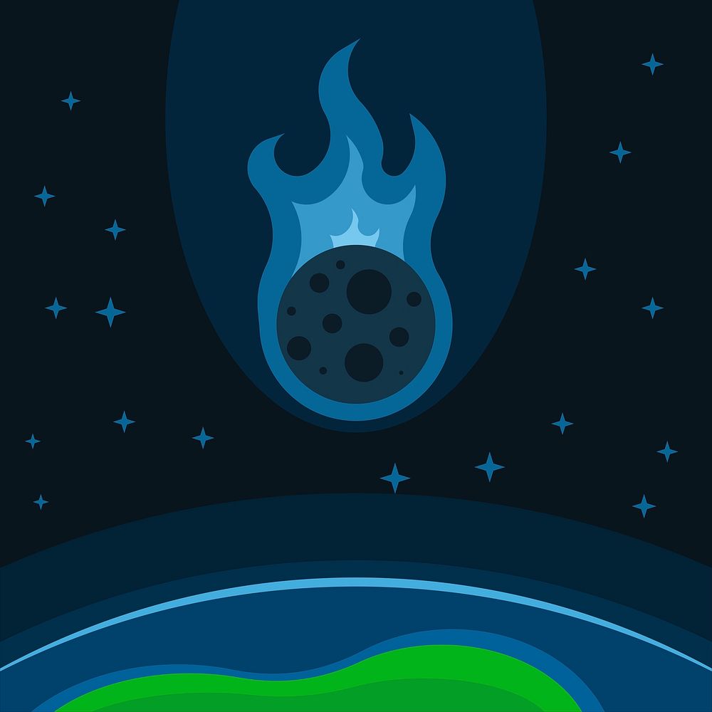 Meteor clipart, outer space illustration vector. Free public domain CC0 image.
