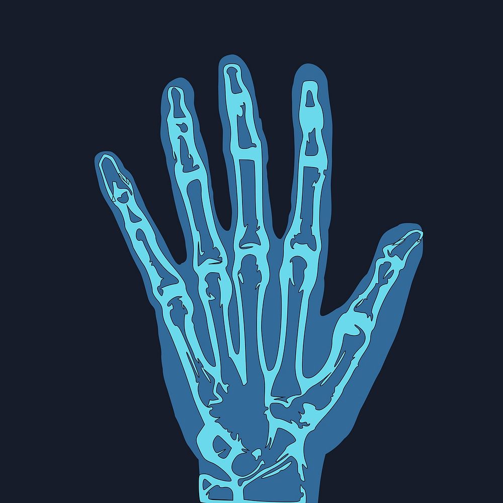 X-ray hand clipart, medical illustration vector. Free public domain CC0 image.