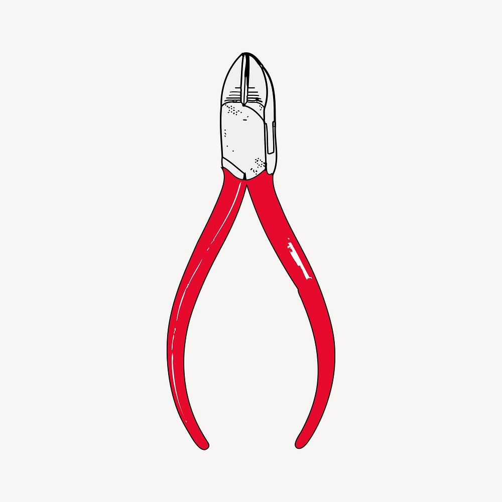 Cutting pliers clipart, handyman tool illustration vector. Free public domain CC0 image.