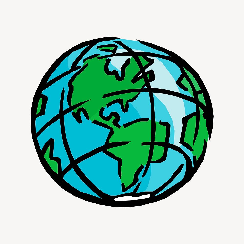 Globe illustration. Free public domain CC0 image.