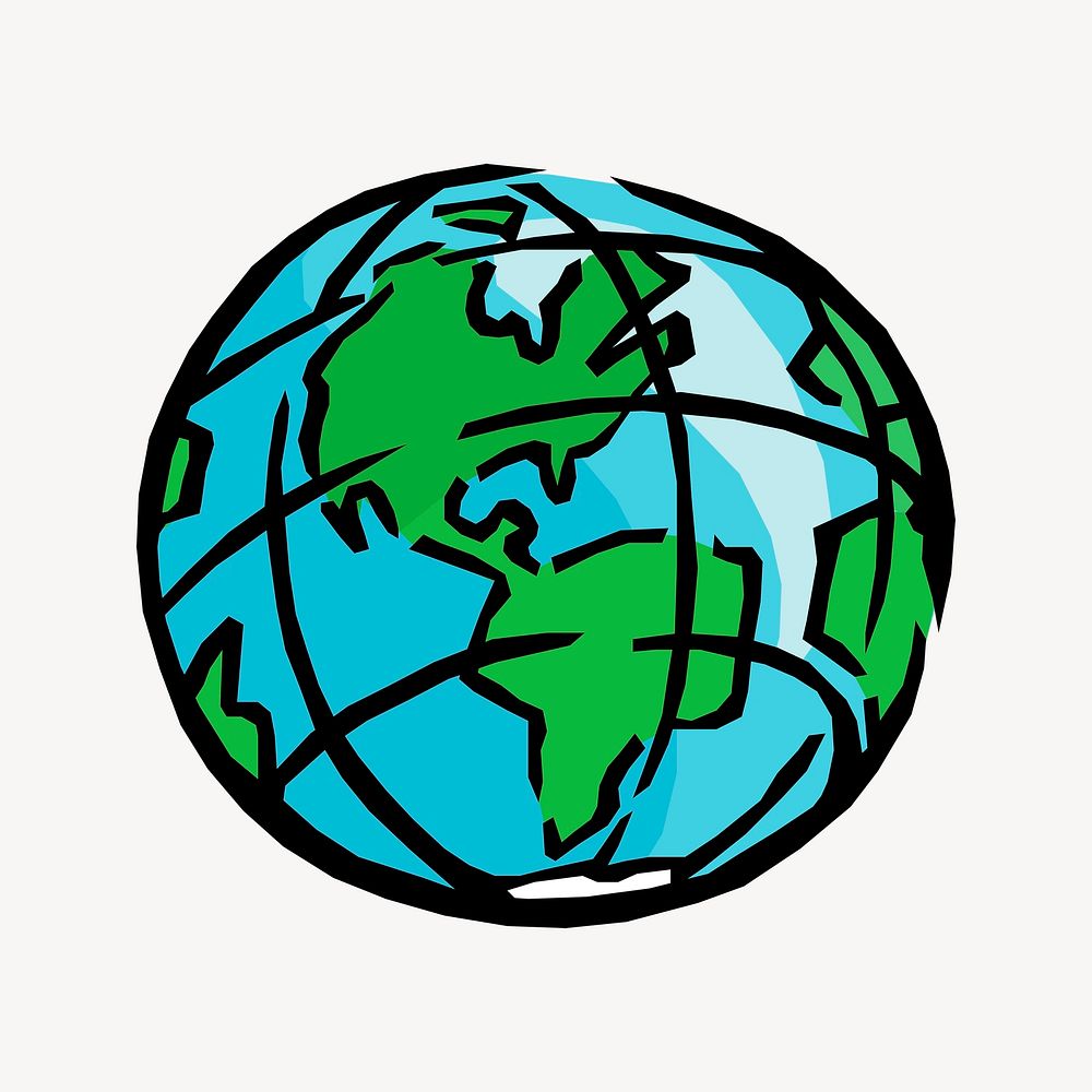 Globe clipart, geography illustration psd. Free public domain CC0 image.