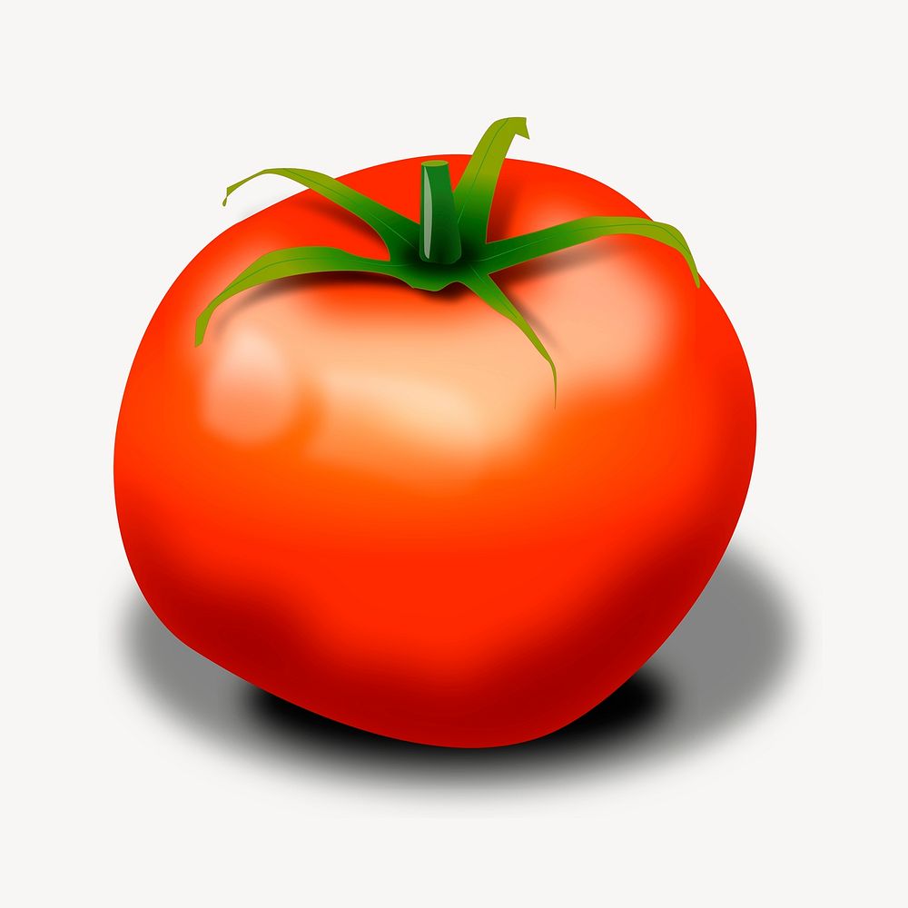 Tomato clipart, food illustration psd. Free public domain CC0 image.