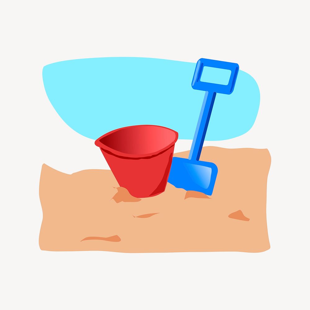 Sand bucket illustration. Free public domain CC0 image.