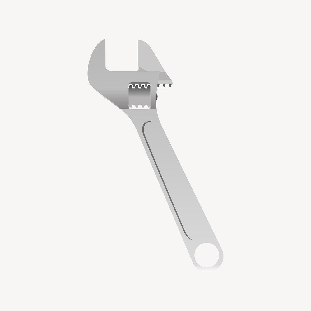 Adjustable wrench clipart, handyman tool illustration vector. Free public domain CC0 image.